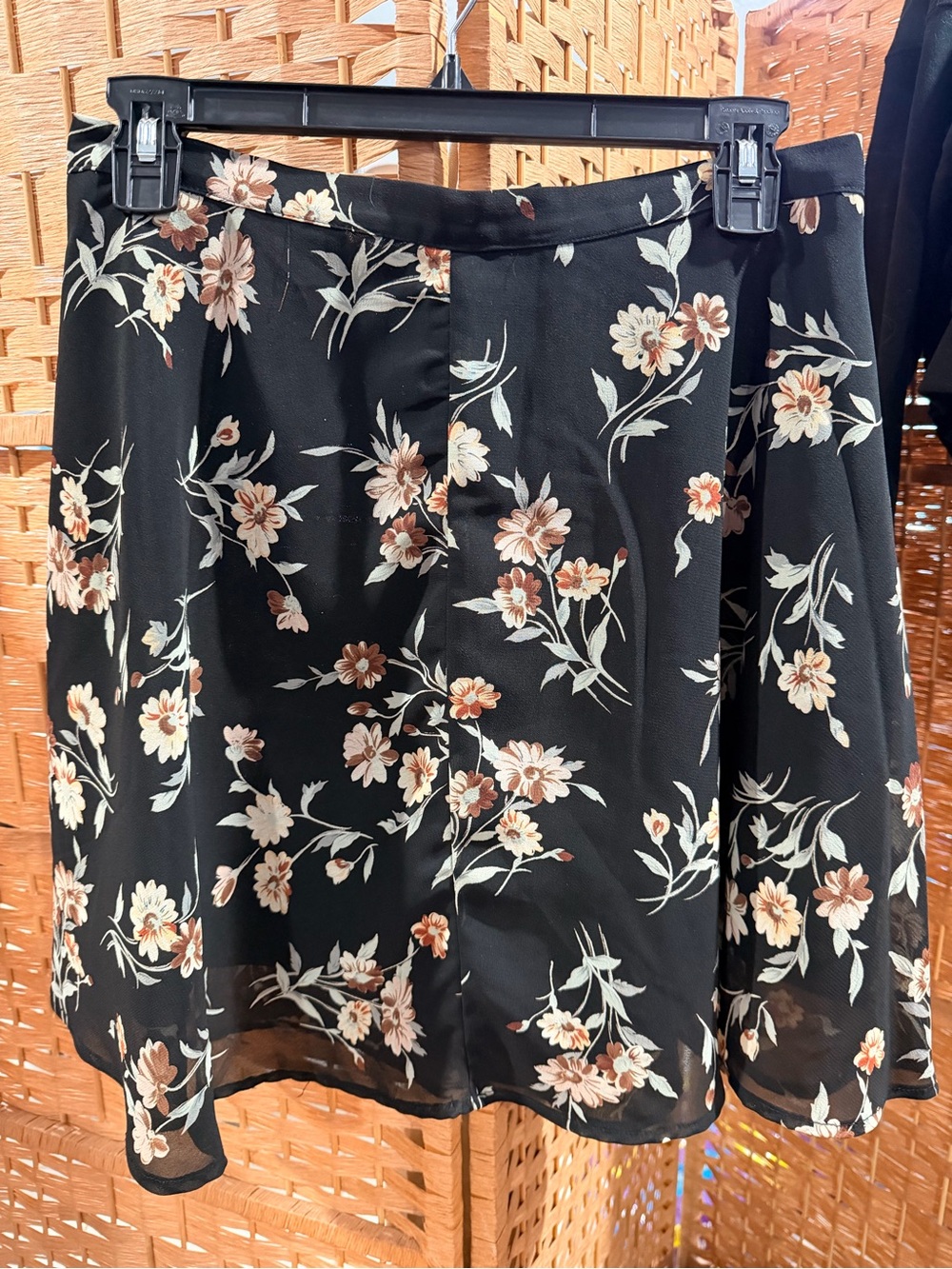 jonathan martin Black Skater Skirt with Cream & Pink Floral Print
